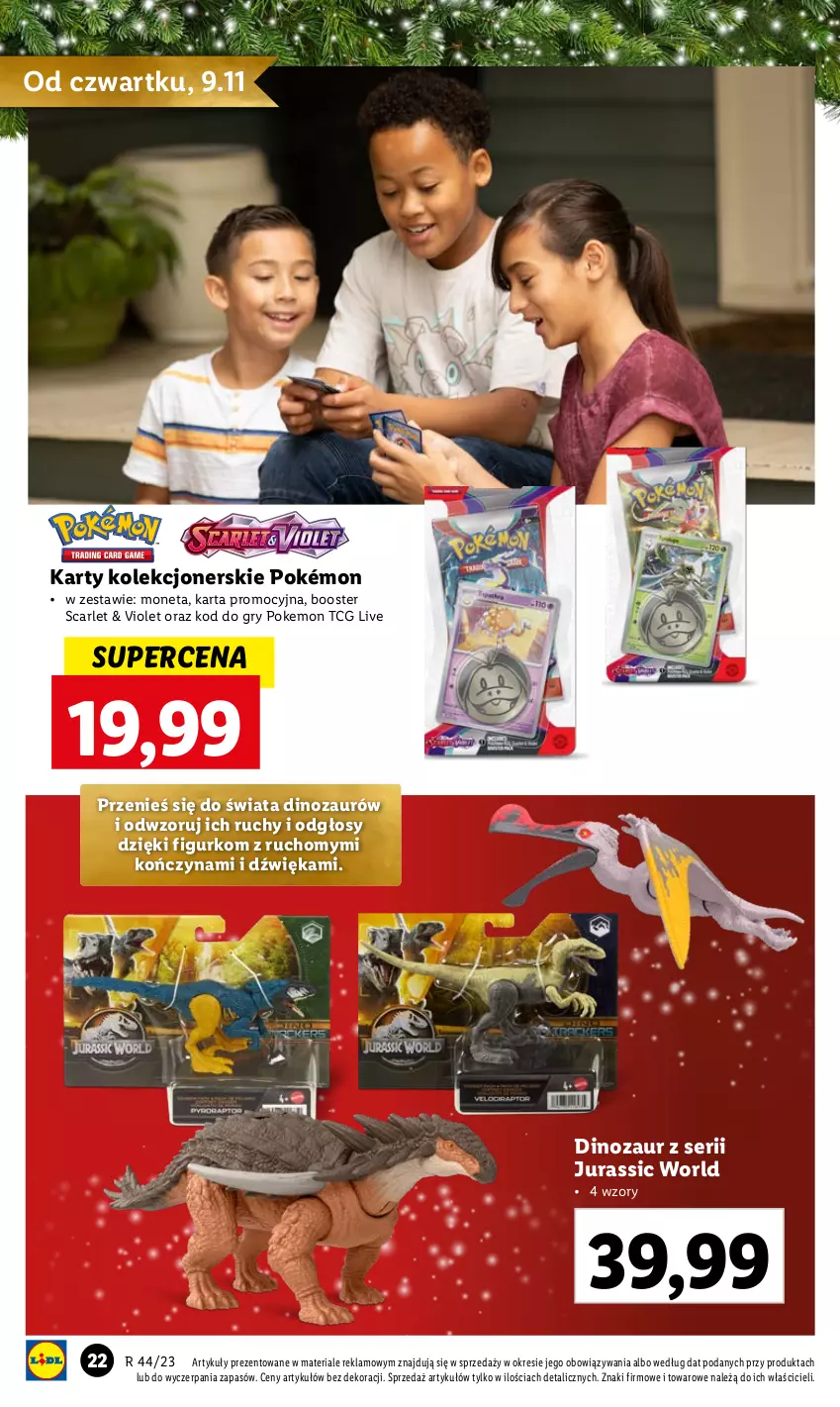 Gazetka promocyjna Lidl - KATALOG ZABAWKI - ważna 02.11 do 24.12.2023 - strona 22 - produkty: Booster, Dinozaur, Gry, Jurassic World, Pokémon, Ser