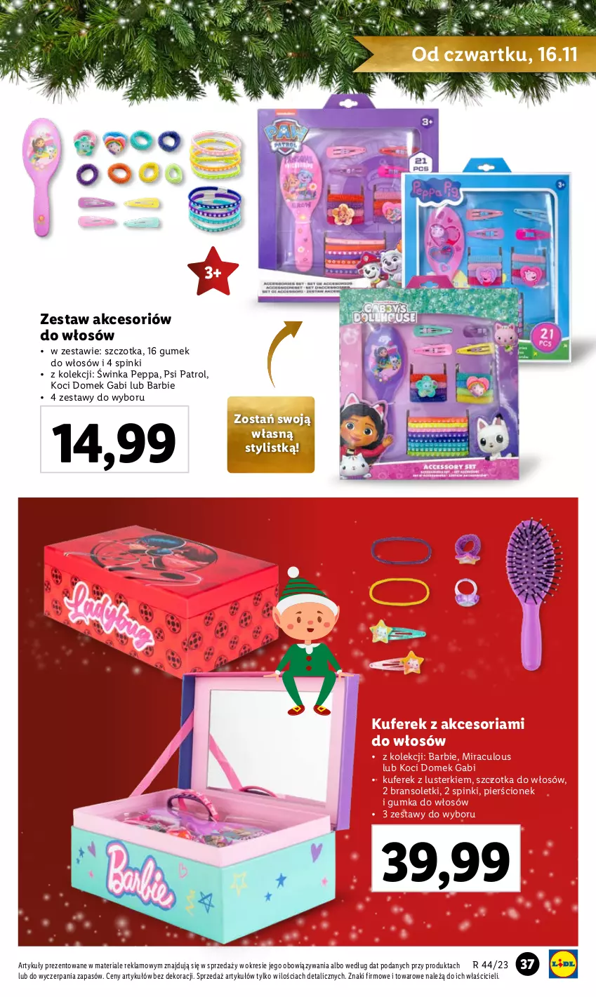 Gazetka promocyjna Lidl - KATALOG ZABAWKI - ważna 02.11 do 24.12.2023 - strona 37 - produkty: Barbie, Inka, Koc, Pierścionek, Psi Patrol, Szczotka, Szczotka do włosów