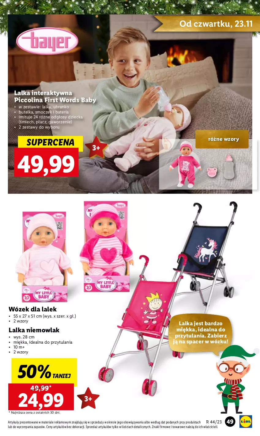 Gazetka promocyjna Lidl - KATALOG ZABAWKI - ważna 02.11 do 24.12.2023 - strona 49 - produkty: Acer, Bateria, Lalka, Lalka interaktywna, Tera, Wózek