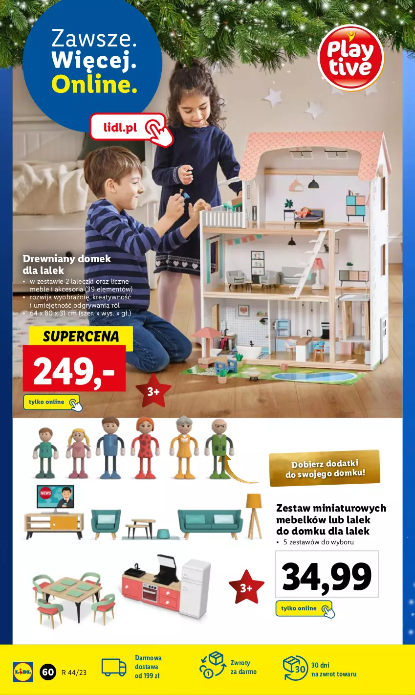 Gazetka promocyjna Lidl - KATALOG ZABAWKI - ważna 02.11 do 24.12.2023 - strona 60 - produkty: Domek dla lalek, Gry, Meble