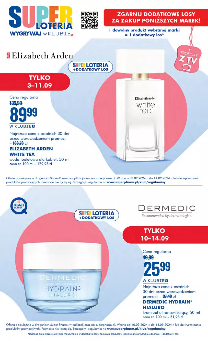 Gazetka promocyjna Super Pharm - Gazetka - ważna 30.08 do 11.09.2024 - strona 20 - produkty: Dermedic, Elizabeth Arden, Tran, Woda, Woda toaletowa