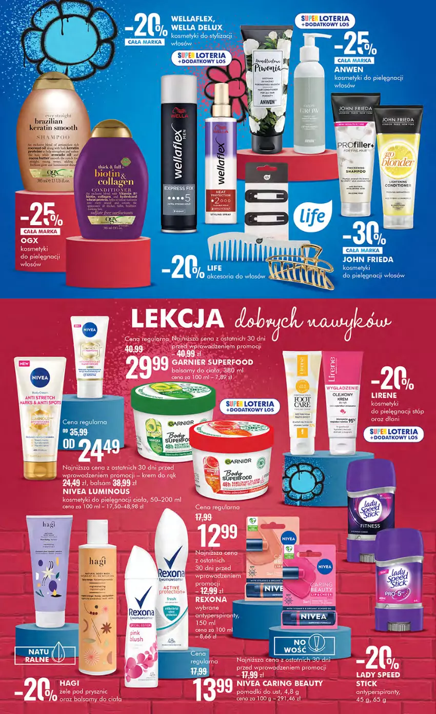 Gazetka promocyjna Super Pharm - Gazetka - ważna 30.08 do 11.09.2024 - strona 4 - produkty: Avocado, Garnier, John frieda, Kosmetyki do pielęgnacji, Rexona, Wella, Wellaflex