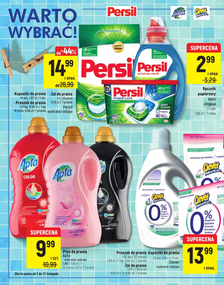 Gazetka promocyjna Intermarche - Targ Marek - ważna 04.11 do 15.11.2021 - strona 20 - produkty: Gin, Kapsułki do prania, Papier, Persil, Proszek do prania, Ręcznik, Rolki, Top