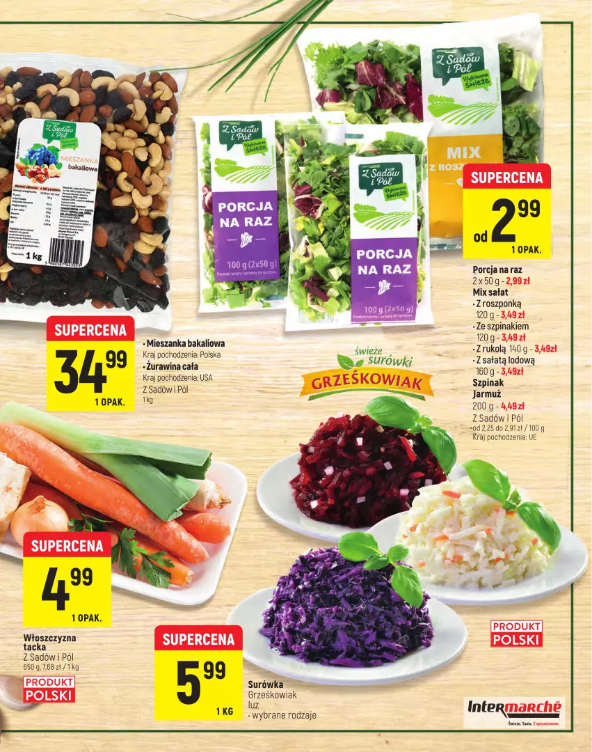 Gazetka promocyjna Intermarche - Targ Marek - ważna 04.11 do 15.11.2021 - strona 5 - produkty: Jarmuż, Mieszanka bakaliowa, Por, Sałat, Surówka, Szpinak