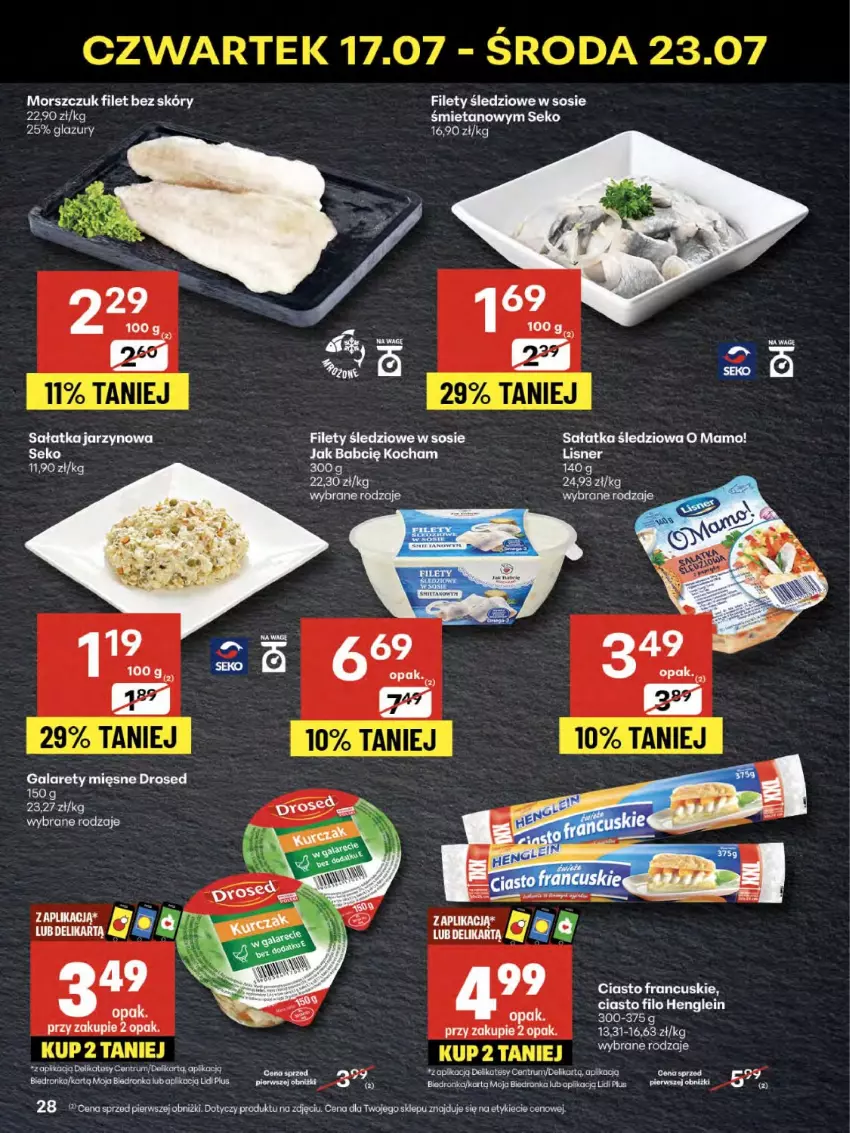 Gazetka promocyjna Delikatesy Centrum - Franczyza DC29 Czwartek - ważna 17.07 do 23.07.2025 - strona 28 - produkty: Ciasto francuskie, Dron, Gala, Koc, Lazur, Rum, Sałat, Sałatka, SEKO, Sos