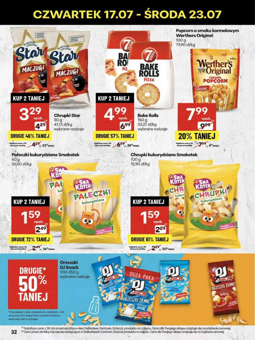 Gazetka promocyjna Delikatesy Centrum - Franczyza DC29 Czwartek - ważna 17.07 do 23.07.2025 - strona 32 - produkty: Bake Rolls, Chrupki, Gin, Kotek, Popcorn, Rum, Smakotek