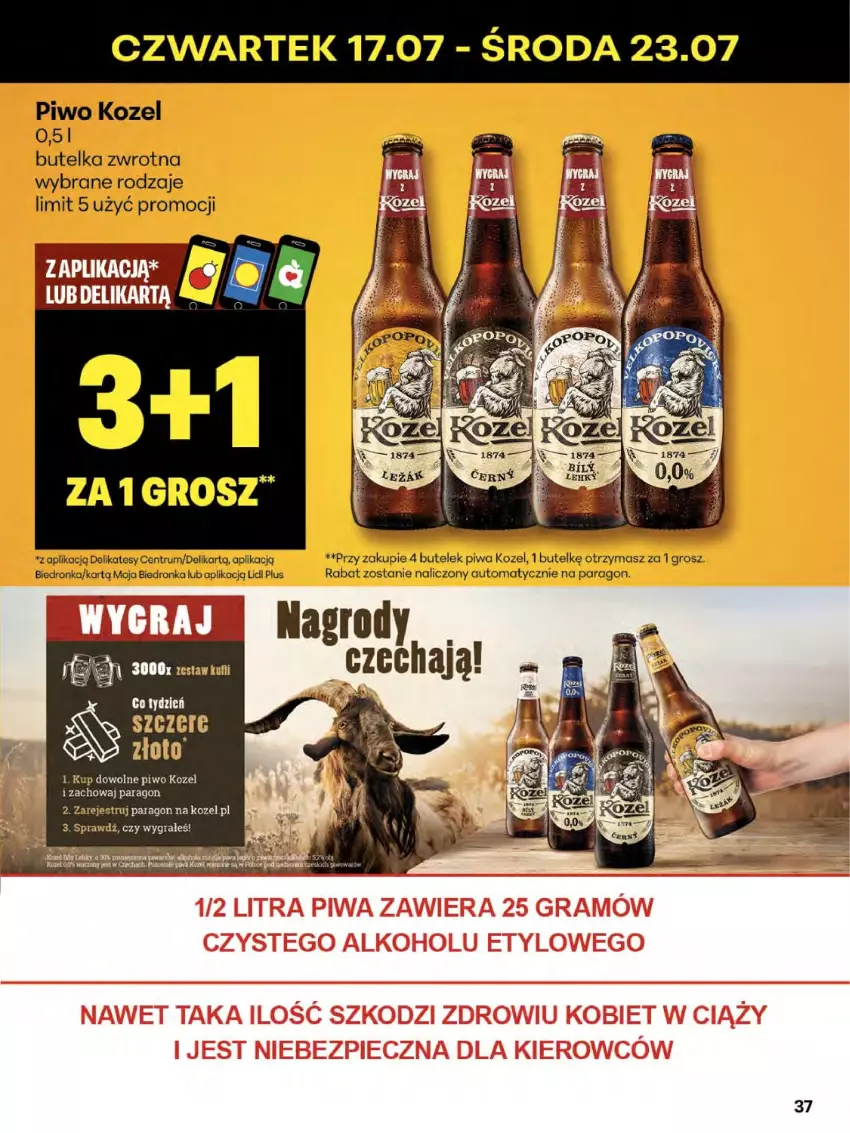 Gazetka promocyjna Delikatesy Centrum - Franczyza DC29 Czwartek - ważna 17.07 do 23.07.2025 - strona 37 - produkty: Dron, Gra, Kozel, Piwa, Piwo, Rum