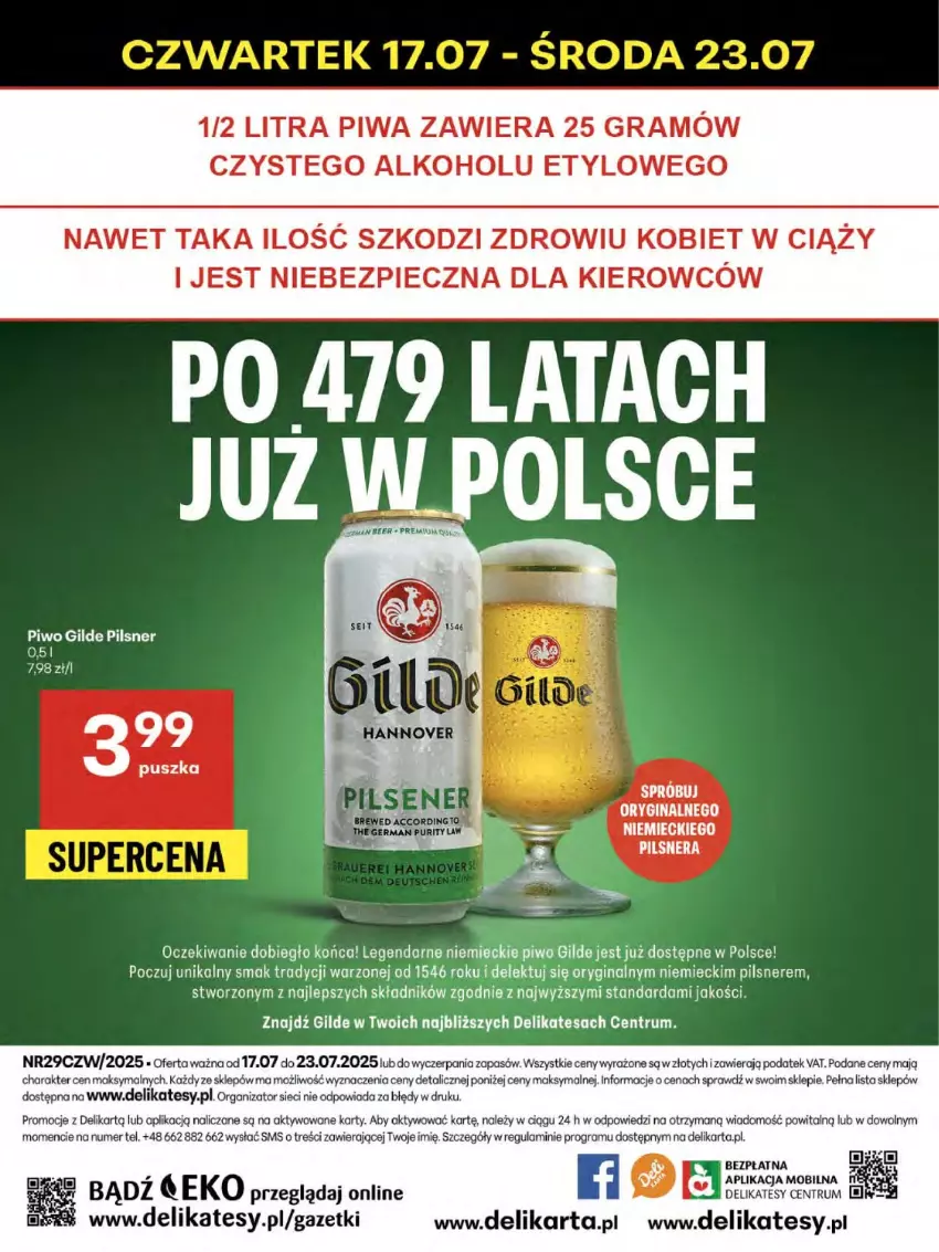 Gazetka promocyjna Delikatesy Centrum - Franczyza DC29 Czwartek - ważna 17.07 do 23.07.2025 - strona 42 - produkty: Gin, Gra, JBL, Piec, Piwa, Piwo, Rum