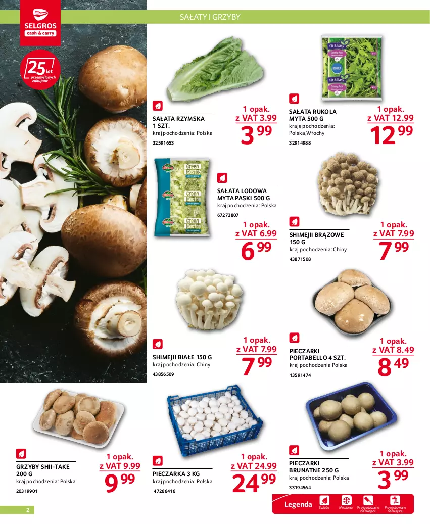 Gazetka promocyjna Selgros - Oferta gastronomiczna - ważna 22.09 do 05.10.2022 - strona 2 - produkty: Bell, Grzyby, Piec, Pieczarka, Por, Rukola, Sałat, Sałata lodowa