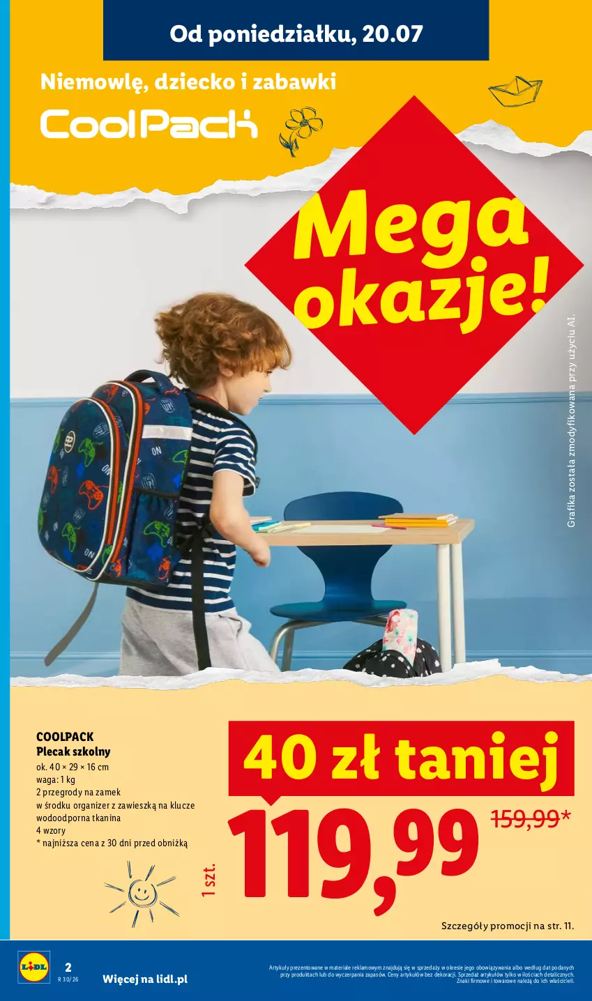 Gazetka promocyjna Lidl - Katalog ważny od 20.07 - ważna 20.07 do 25.07.2026 - strona 2 - produkty: Gra, Grafika, Organizer, Plecak, Por, Waga