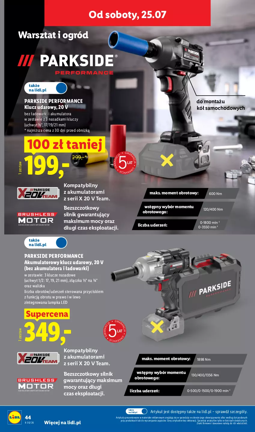 Gazetka promocyjna Lidl - Katalog ważny od 20.07 - ważna 20.07 do 25.07.2026 - strona 52 - produkty: Akumulator, Klucz udarowy, Ogród, Parkside, Ser, Walizka