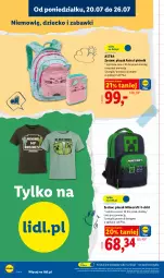 Gazetka promocyjna Lidl - Katalog ważny od 20.07 - Gazetka - ważna od 25.07 do 25.07.2026 - strona 22 - produkty: Minecraft, Piórnik, T-shirt, Plecak