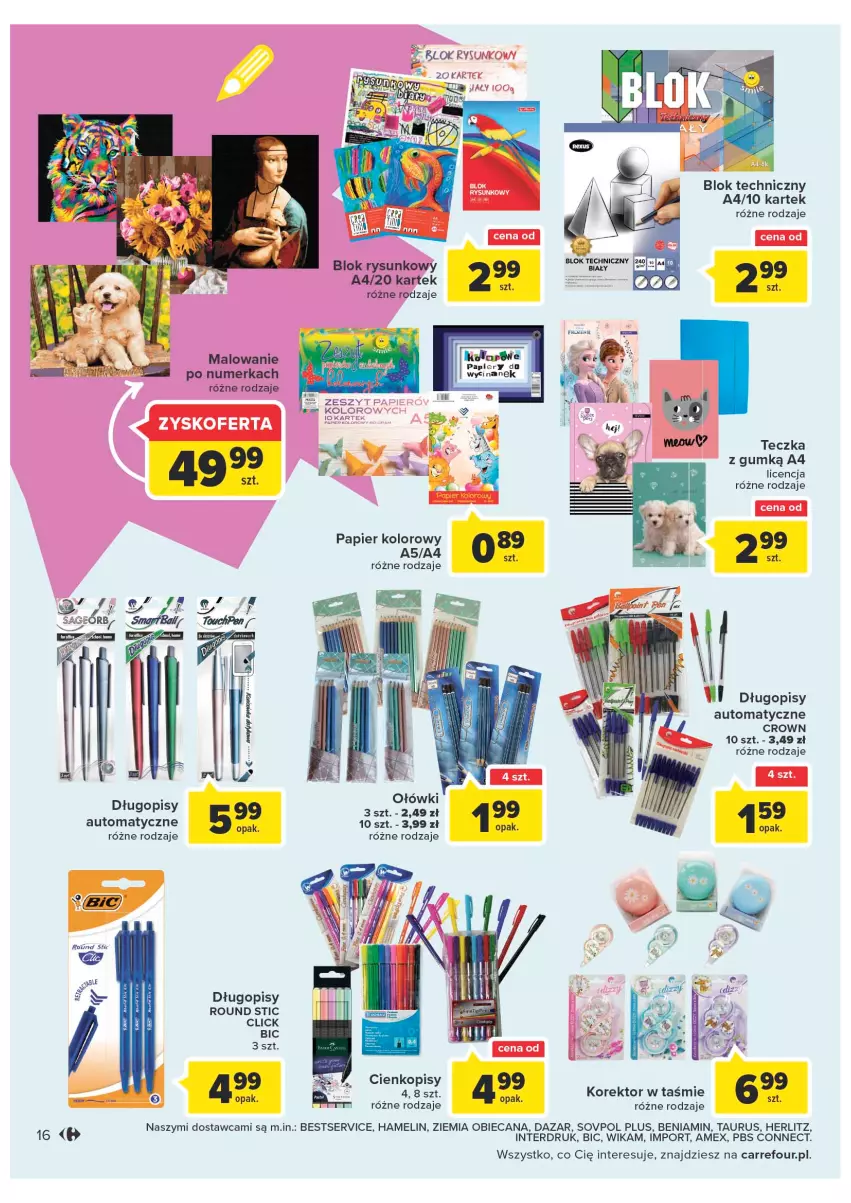 Gazetka promocyjna Carrefour - Gazetka Szalona 5 Carrefour Suwałki - ważna 02.08 do 13.08.2022 - strona 16 - produkty: BIC, Długopis, Papier, Por, Ser