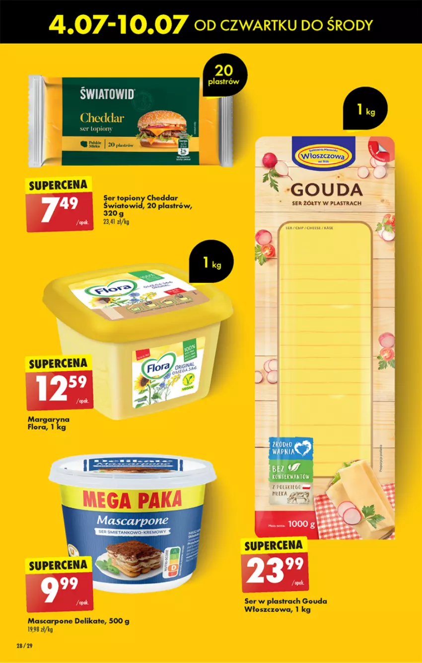 Gazetka promocyjna Biedronka - Od czwartku - ważna 04.07 do 10.07.2024 - strona 32 - produkty: AEG, Cheddar, Flora, Gouda, Margaryna, Mascarpone, Ser