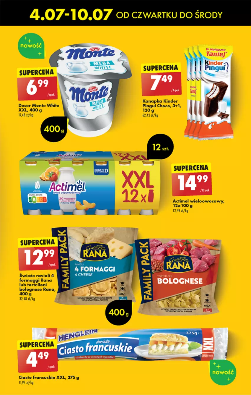 Gazetka promocyjna Biedronka - Od czwartku - ważna 04.07 do 10.07.2024 - strona 33 - produkty: Actimel, Ciasto francuskie, Deser, Kinder, LG, Maggi, Monte, Ser, Tortelloni