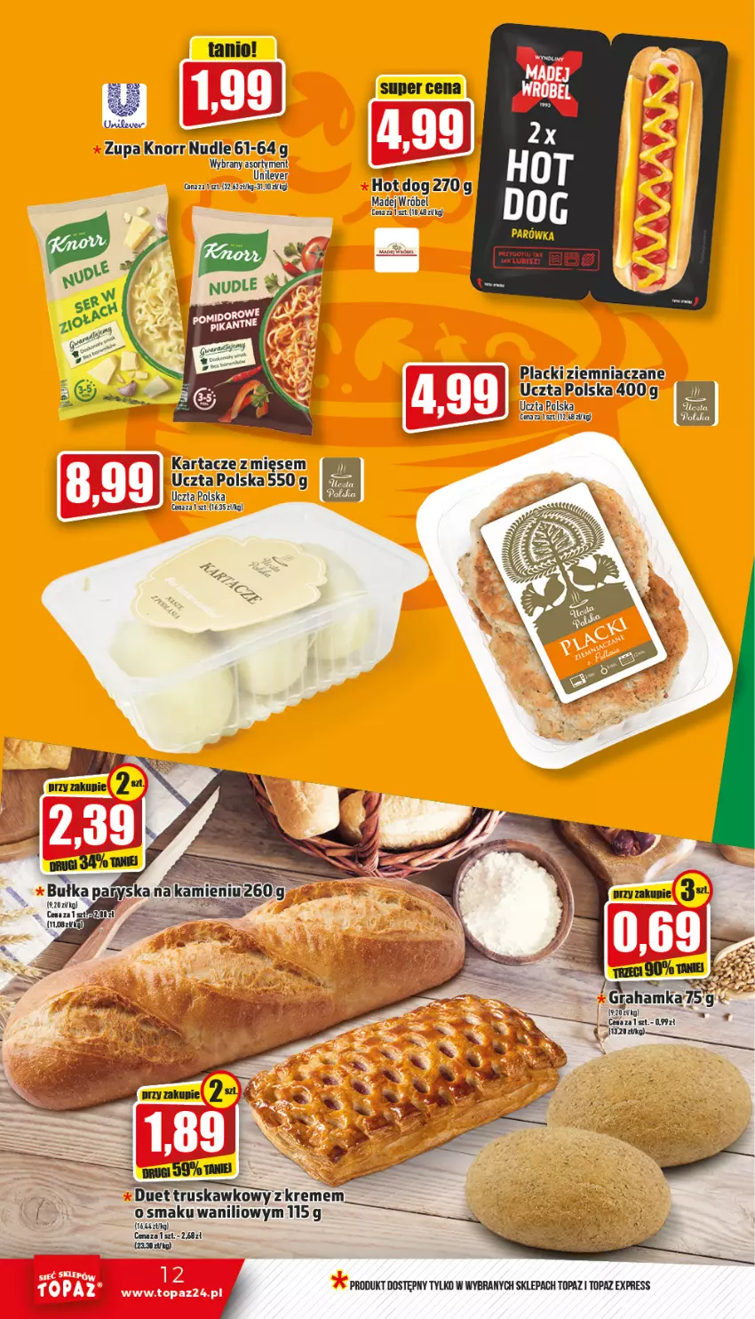 Gazetka promocyjna Topaz - Gazetka - ważna 26.01 do 01.02.2023 - strona 12 - produkty: Gra, Knorr, Lack, Madej Wróbel, Top, Zupa