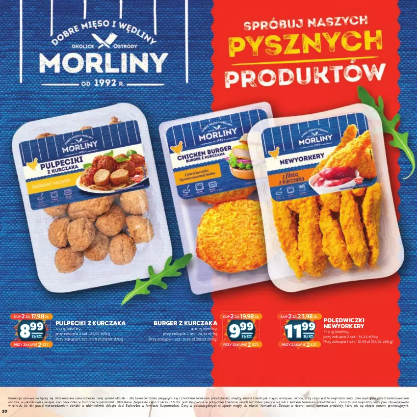 Gazetka promocyjna Stokrotka - Jesienne Inspiracje - ważna 17.10.2023 do 29.10.2024 - strona 20 - produkty: Burger, Kurczak, Mięso, Morliny, Owoce, Warzywa