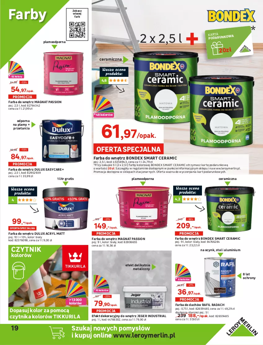 Gazetka promocyjna Leroy Merlin - Nowe Drzwi - ważna 04.08 do 24.08.2021 - strona 19 - produkty: Ceresit, Cynk, Dulux, Fa, Farba do wnętrz, Geoflex, Gładź polimerowa, Gładź szpachlowa, Gra, Grunt, Klej, Masa szpachlowa, Podkład, Podkład podłogowy, Por, Sok, Sport, Telefon, Tran, Wałek, Zaprawa klejowa