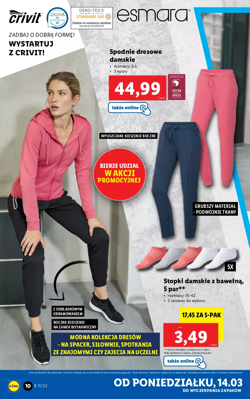 Gazetka promocyjna Lidl - GAZETKA - ważna 14.03 do 19.03.2022 - strona 10 - produkty: Acer, Dres, Spodnie, Spodnie dresowe, Top