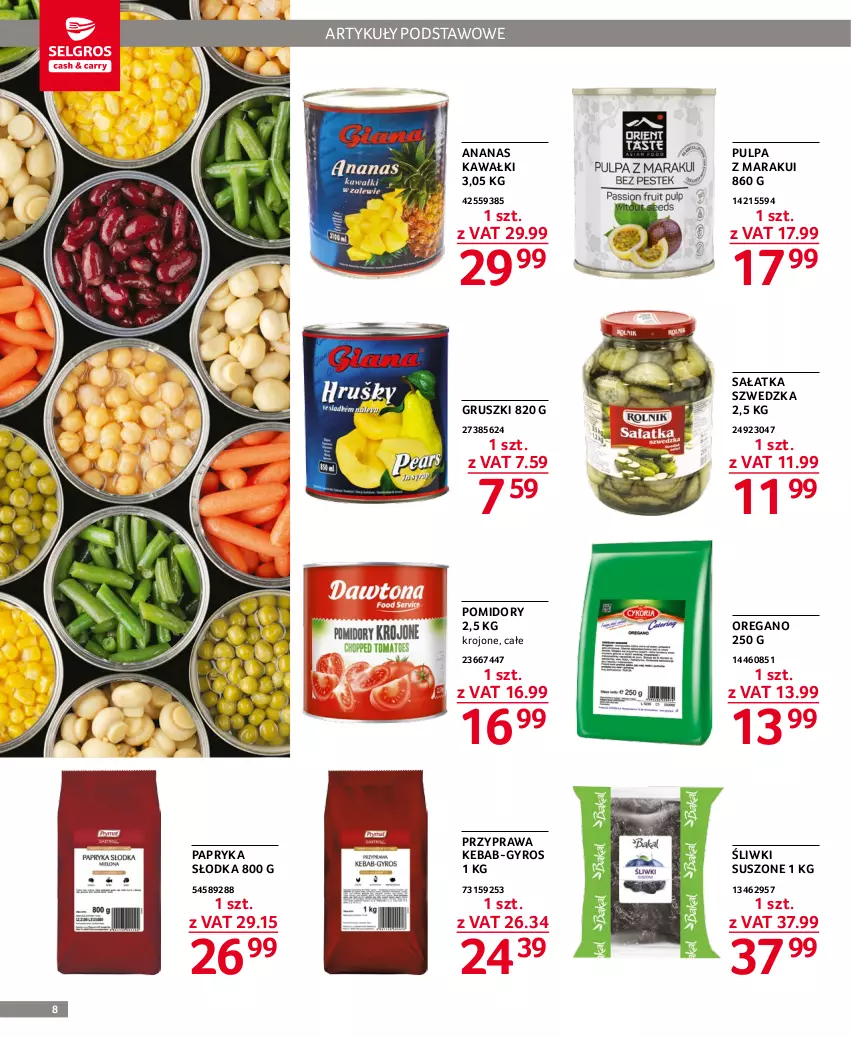 Gazetka promocyjna Selgros - Oferta gastronomiczna - ważna 27.12.2022 do 04.01.2023 - strona 8 - produkty: Ananas, Gruszki, Gyros, Kawa, Kebab, Papryka, Papryka słodka, Pomidory, Sałat, Sałatka