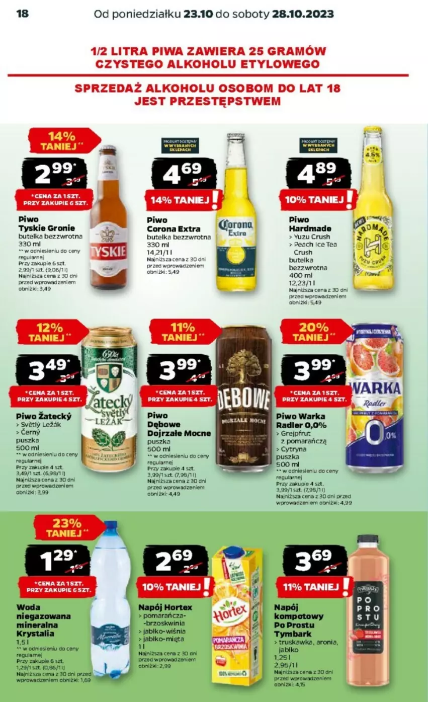 Gazetka promocyjna Netto - ważna 23.10 do 29.10.2023 - strona 10 - produkty: Aronia, Corona Extra, Gra, Grejpfrut, Hortex, Ice tea, Napój, Piwa, Piwo, Radler, Tymbark, Tyskie, Warka