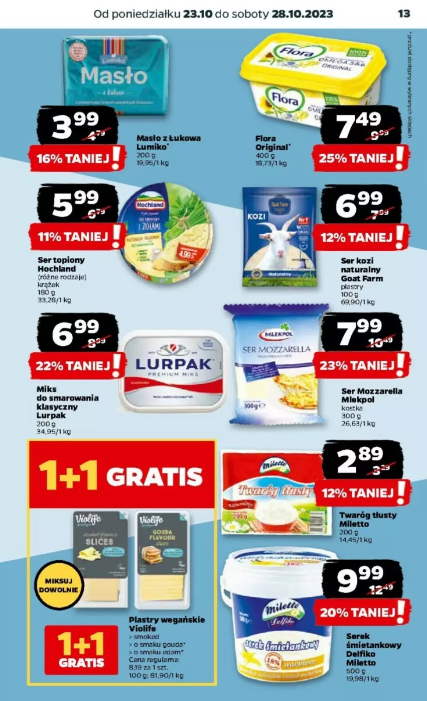 Gazetka promocyjna Netto - ważna 23.10 do 29.10.2023 - strona 5 - produkty: Fa, Flora, Gin, Gouda, Hochland, Masło, Mozzarella, Ser, Ser kozi, Ser topiony, Top