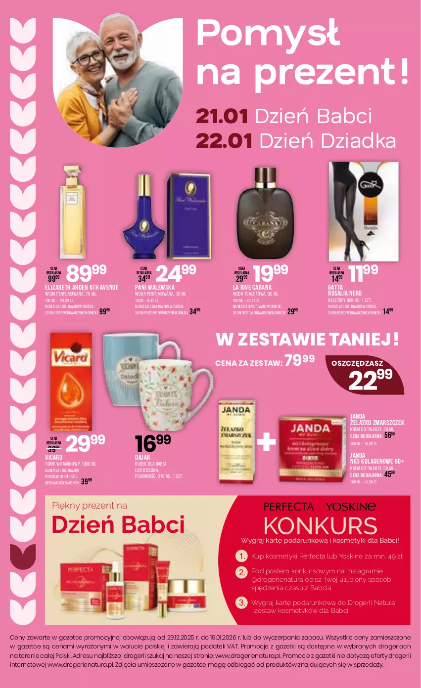 Gazetka promocyjna Drogerie Natura - Gazetka Drogerie Natura - ważna 29.12.2025 do 19.01.2026 - strona 16 - produkty: Dres, Elizabeth Arden, Gatta, Gra, JBL, Kolagen, Krem do twarzy, Kubek, La Rive, Mars, Perfecta, Perfum, Rajstopy, Tonik, Top, Woda, Woda perfumowana, Woda toaletowa, Yoskine