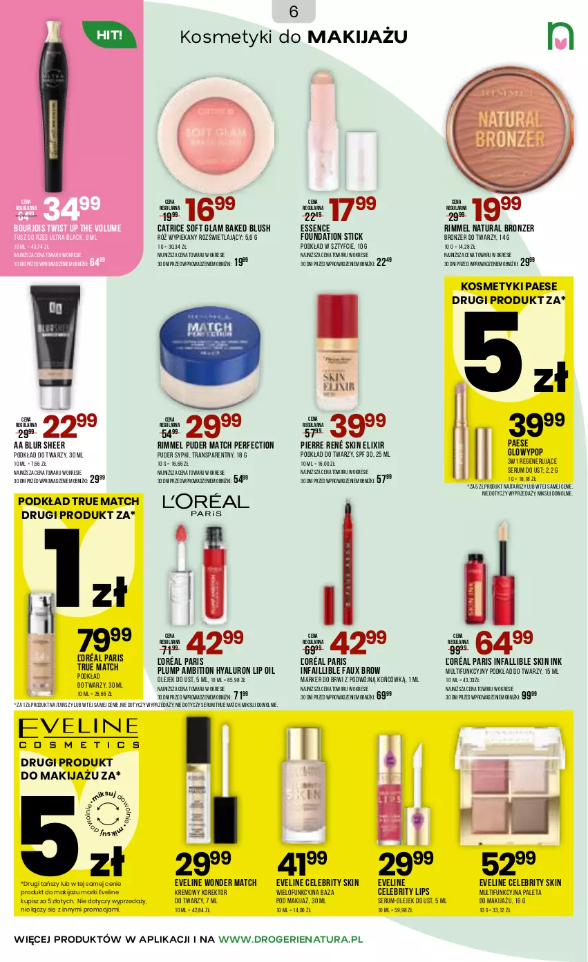 Gazetka promocyjna Drogerie Natura - Gazetka Drogerie Natura - ważna 29.12.2025 do 19.01.2026 - strona 6 - produkty: Ambition, Bourjois, Brit, Bronzer, Catrice, Eveline, Fa, Foundation, Korektor do twarzy, Lack, Makijaż, Marker, Olej, PAESE, Paleta, Pierre René, Podkład, Podkład do twarzy, Puder, Rum, Ser, Serum, Tran, Tusz