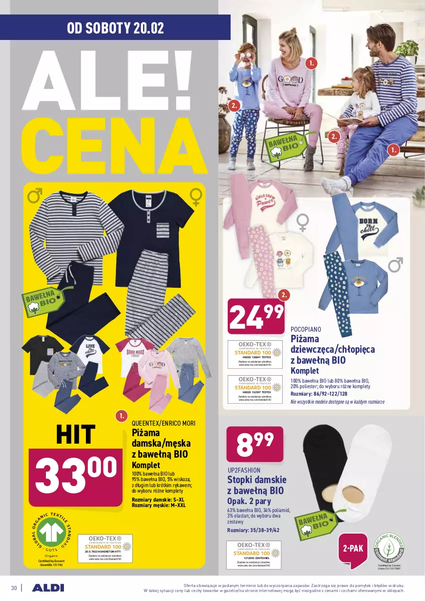 Gazetka promocyjna Aldi - ALE! CENA w ALDI - ważna 15.02 do 20.02.2021 - strona 30 - produkty: Control, Fa, Piżama, Pocopiano, Queentex, Top, Wełna