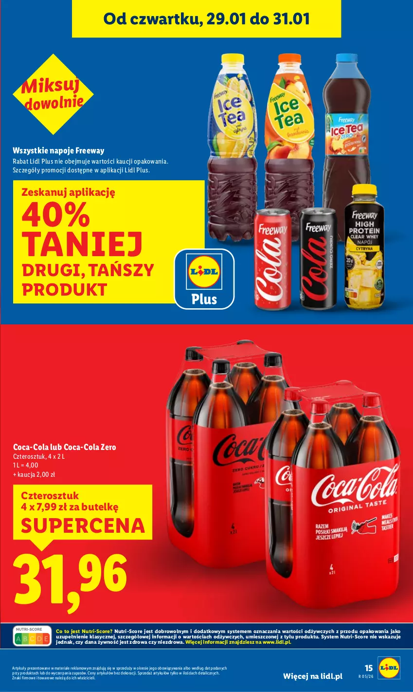 Gazetka promocyjna Lidl - GAZETKA - ważna 29.01 do 31.01.2026 - strona 15 - produkty: Coca-Cola, Napoje
