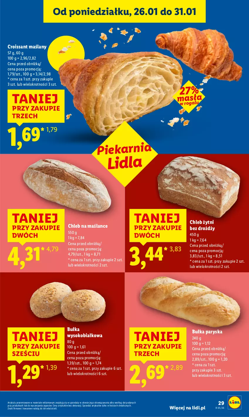 Gazetka promocyjna Lidl - GAZETKA - ważna 29.01 do 31.01.2026 - strona 29 - produkty: Bułka, Chleb, Croissant, Rogal, Sok