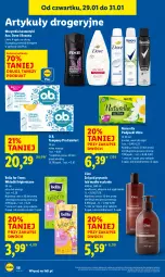 Gazetka promocyjna Lidl - GAZETKA - Gazetka - ważna od 31.01 do 31.01.2026 - strona 58 - produkty: Mydło w płynie, Naturell, Rexona, Bell, Tampony, Dove, Podpaski, Bella, Mydło, Wkładki, O.B., Naturella
