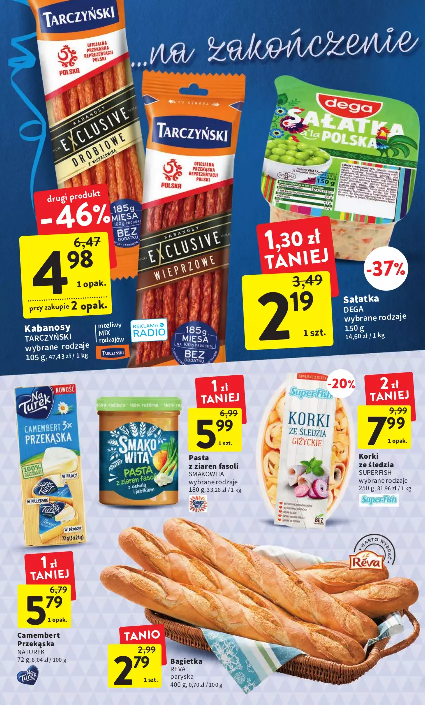 Gazetka promocyjna Intermarche - Gazetka Intermarche - ważna 16.02 do 22.02.2023 - strona 10 - produkty: Bagietka, Camembert, Dega, Fa, Kabanos, NaTurek, Sałat, Sałatka, Smakowita, Tarczyński