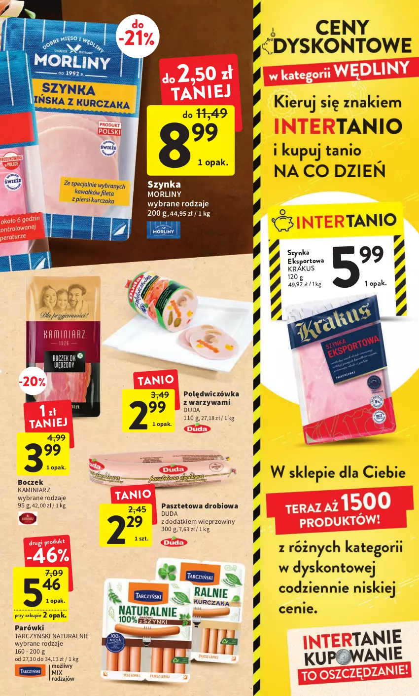 Gazetka promocyjna Intermarche - Gazetka Intermarche - ważna 16.02 do 22.02.2023 - strona 23 - produkty: Boczek, Duda, Morliny, Parówki, Pasztet, Por, Sport, Szynka, Tarczyński, Warzywa