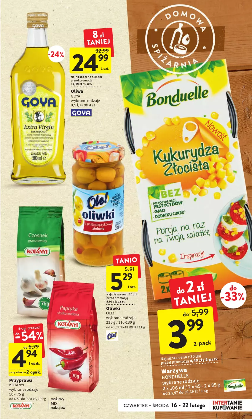 Gazetka promocyjna Intermarche - Gazetka Intermarche - ważna 16.02 do 22.02.2023 - strona 29 - produkty: Bonduelle, Ole!, Oliwki, Warzywa