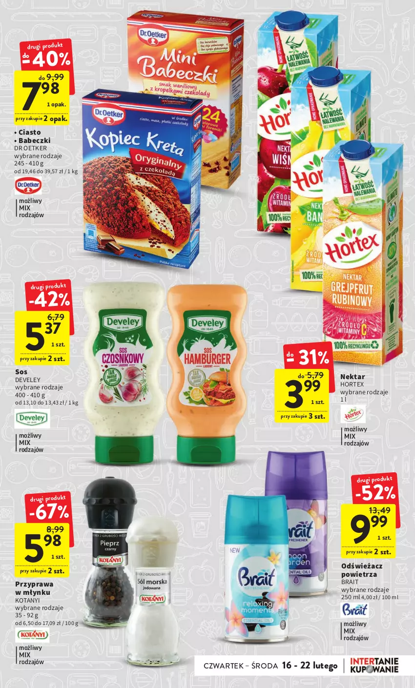 Gazetka promocyjna Intermarche - Gazetka Intermarche - ważna 16.02 do 22.02.2023 - strona 5 - produkty: Babeczki, Hortex, Nektar, Odświeżacz powietrza, Sos