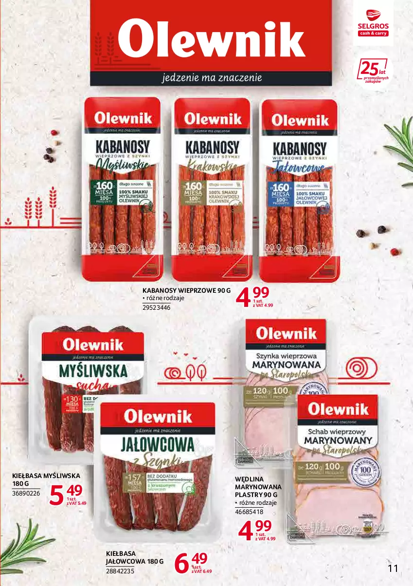 Gazetka promocyjna Selgros - Katalog Markowe Produkty - ważna 03.03 do 16.03.2022 - strona 11 - produkty: Kabanos, Kiełbasa, Wędlina