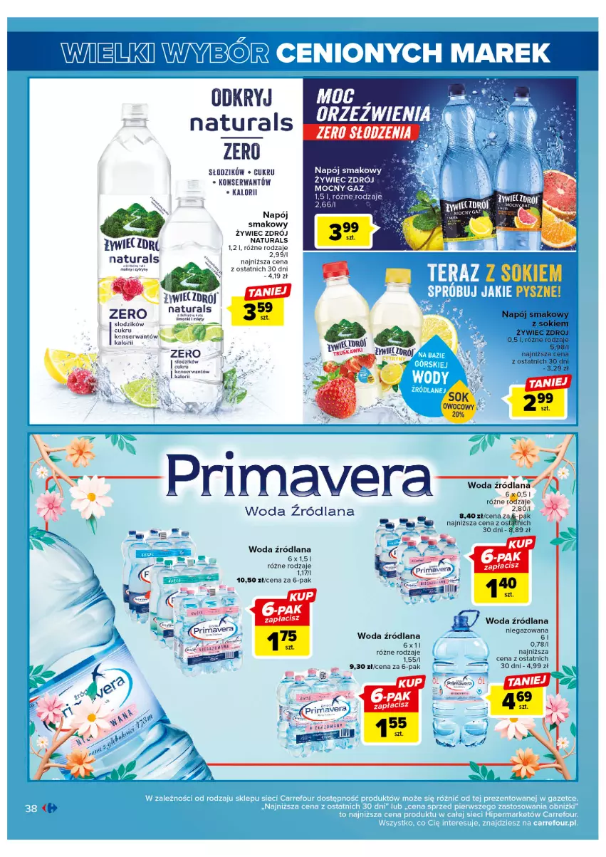 Gazetka promocyjna Carrefour - Gazetka Wielki wybór cenionych marek - ważna 11.04 do 22.04.2023 - strona 38 - produkty: Lack, LANA, Napój, Prima, Primavera, Ser, Tera, Woda