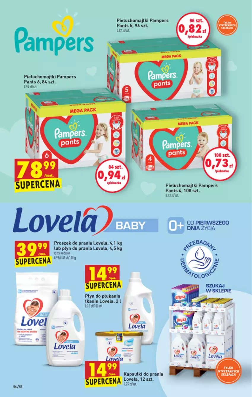 Gazetka promocyjna Biedronka - W tym tygodniu PN - ważna 25.03 do 31.03.2021 - strona 56 - produkty: Kapsułki do prania, Lovela, Majtki, Pampers, Pieluchomajtki, Płyn do płukania, Płyn do prania, Proszek do prania