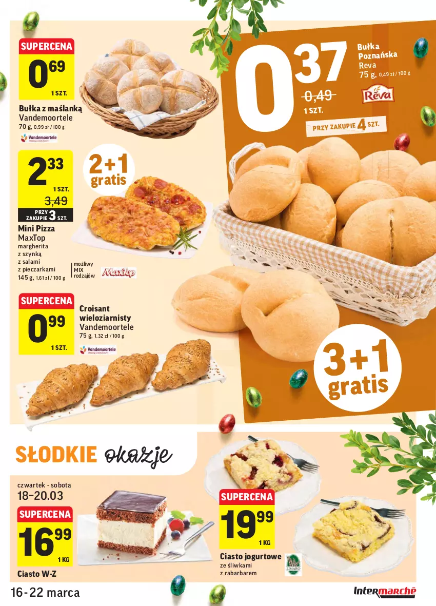 Gazetka promocyjna Intermarche - Wielkanoc I - ważna 16.03 do 22.03.2021 - strona 17 - produkty: Bułka, Ciasto jogurtowe, Gra, Jogurt, Piec, Pieczarka, Pizza, Salami, Top