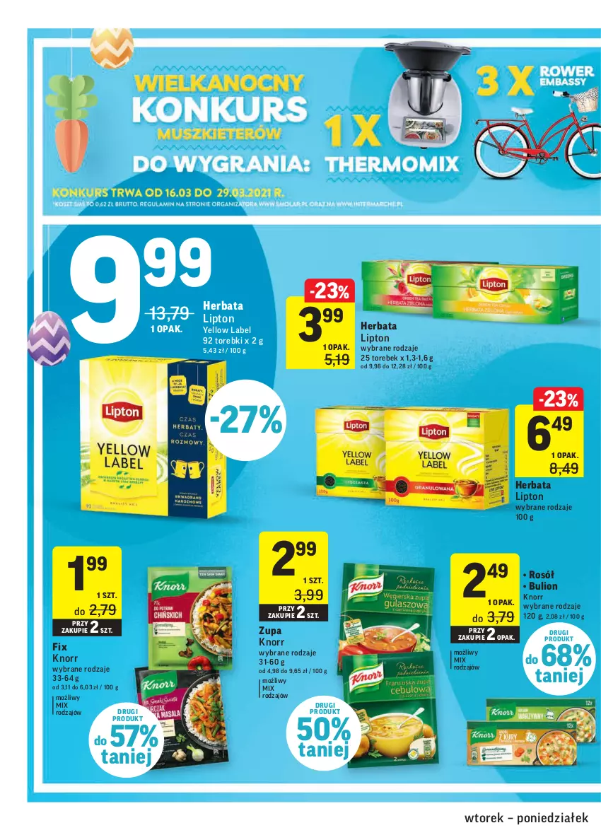 Gazetka promocyjna Intermarche - Wielkanoc I - ważna 16.03 do 22.03.2021 - strona 36 - produkty: Bulion, Herbata, Knorr, Lion, Lipton, Rosół, Zupa