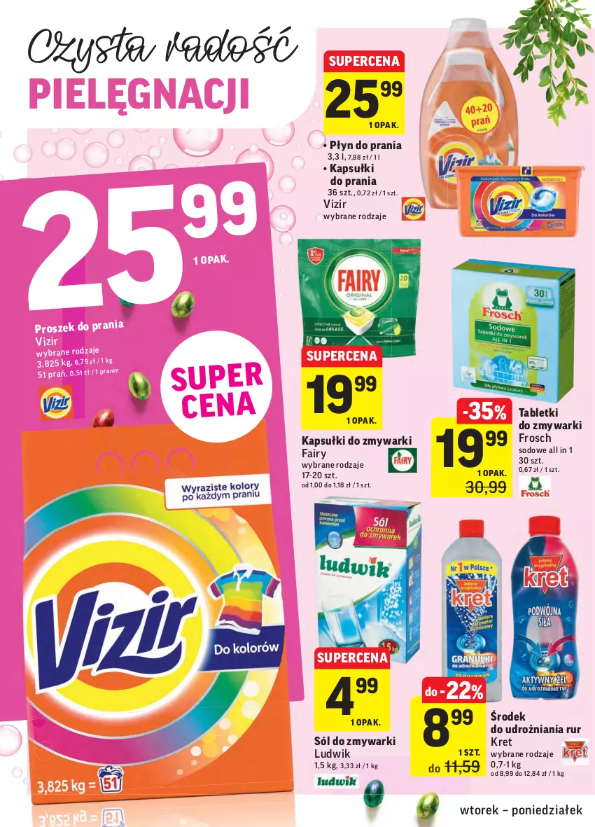 Gazetka promocyjna Intermarche - Wielkanoc I - ważna 16.03 do 22.03.2021 - strona 42 - produkty: Fa, Fairy, Frosch, Kapsułki do prania, Kret, Ludwik, Płyn do prania, Proszek do prania, Sól, Tablet, Tabletki do zmywarki, Vizir, Zmywarki