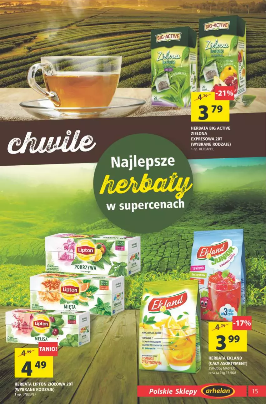 Gazetka promocyjna Arhelan - Gazetka - ważna 07.05 do 16.05.2021 - strona 15 - produkty: Herbata, Lipton