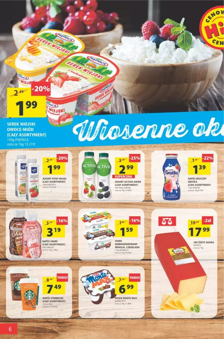 Gazetka promocyjna Arhelan - Gazetka - ważna 07.05 do 16.05.2021 - strona 6 - produkty: Activia, Czekolada, Gouda, Gra, Jogurt, Miód, Napój, Napój mleczny, Owoce, Ser, Serek, Serek wiejski