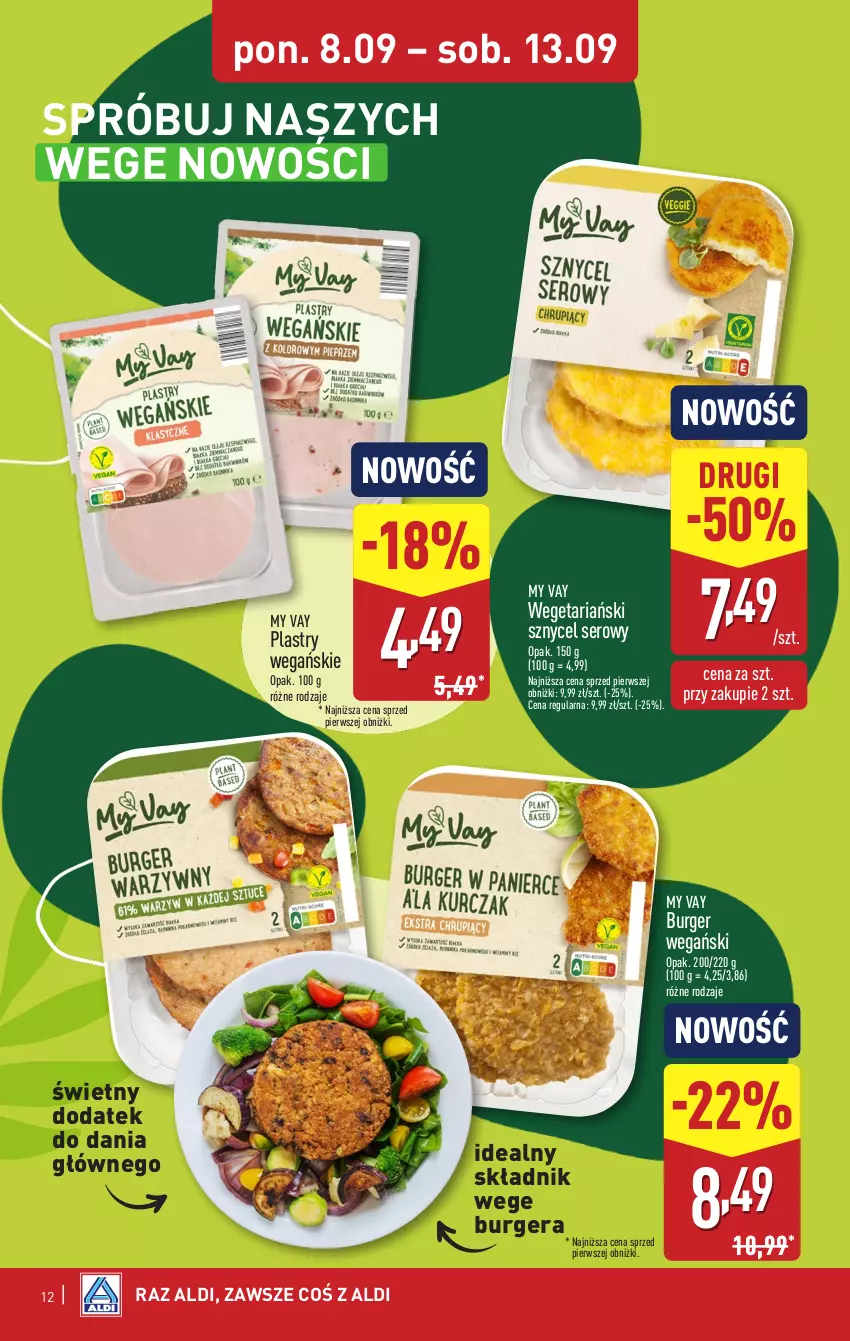 Gazetka promocyjna Aldi - Pełna oferta - ważna 08.09 do 13.09.2025 - strona 12 - produkty: Burger, Ser