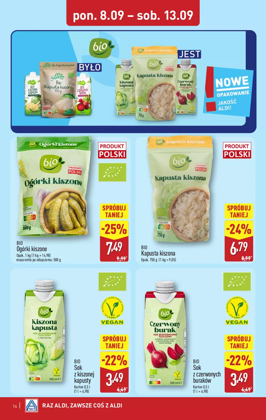 Gazetka promocyjna Aldi - Pełna oferta - ważna 08.09 do 13.09.2025 - strona 14 - produkty: Sok