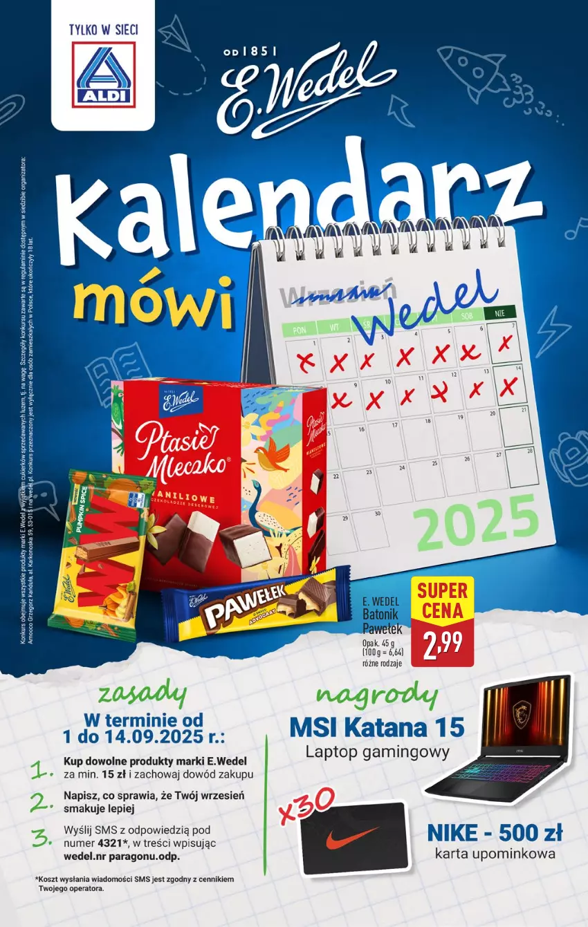 Gazetka promocyjna Aldi - Pełna oferta - ważna 08.09 do 13.09.2025 - strona 15 - produkty: Baton, E. Wedel, Tonik