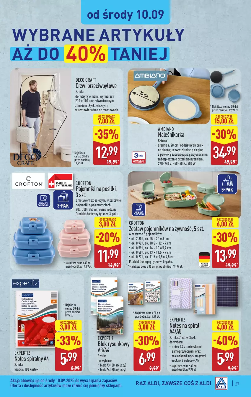 Gazetka promocyjna Aldi - Pełna oferta - ważna 08.09 do 13.09.2025 - strona 27 - produkty: Drzwi, Dzieci, Mop, Piec, Pojemnik