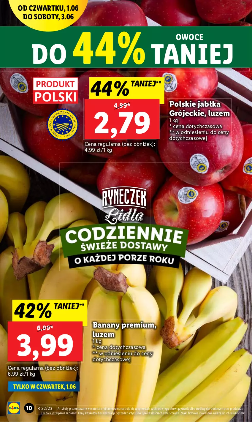 Gazetka promocyjna Lidl - GAZETKA - ważna 01.06 do 03.06.2023 - strona 10 - produkty: Banany, Jabłka, Owoce