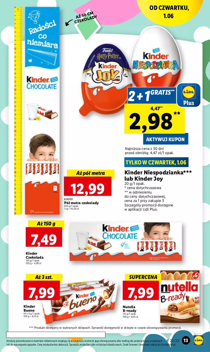 Gazetka promocyjna Lidl - GAZETKA - ważna 01.06 do 03.06.2023 - strona 19 - produkty: Czekolada, Gra, Kinder, Kinder Bueno, Nutella